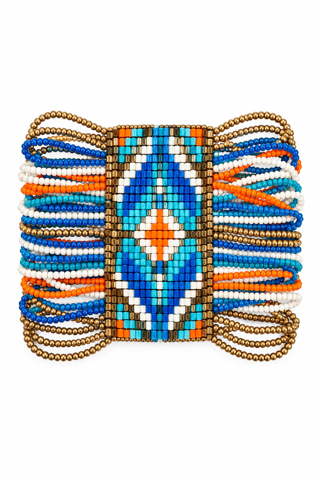 Aztec Seed Bead Stretch Bracelet