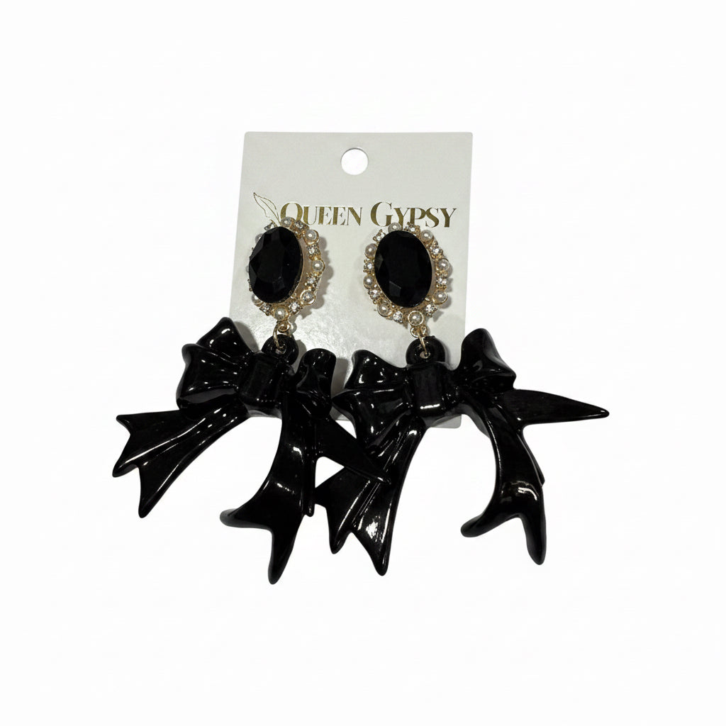 Lucite Holiday Bow Earring
