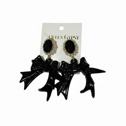 Lucite Holiday Bow Earring