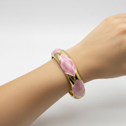 Cotton Candy Enamel Hinged Bangle