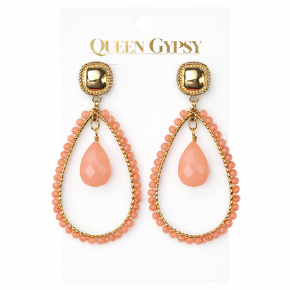 Teardrop Halo Earrings Assorted