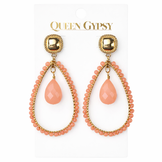Teardrop Halo Earrings Assorted