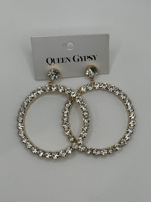 Clear Crystal hoop dangle earrings