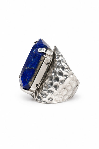 Hammered LG Emerald Cut Ring