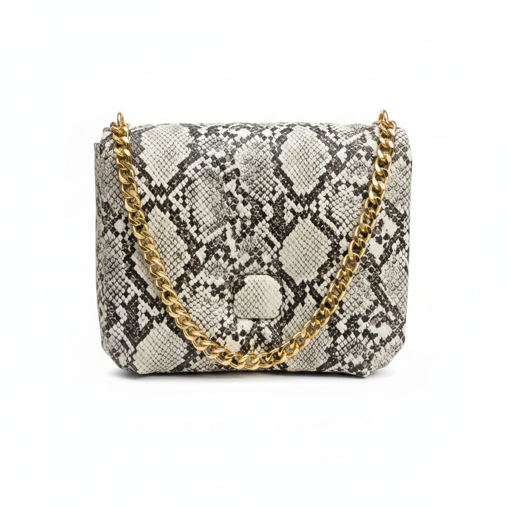 Python Puff Shoulder Purse