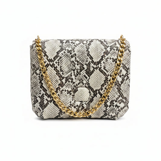 Python Puff Shoulder Purse