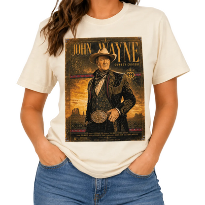 JW Cowboy Couture T-Shirt on Natural with Crystals