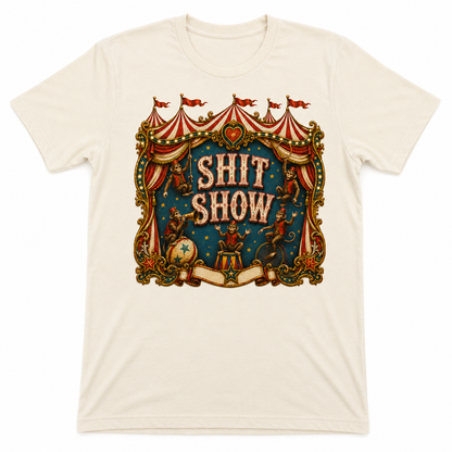 Shit Show Monkeys T-Shirt on Natural with Crystals