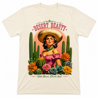 Desert Beauty T-Shirt on Natural with Crystals
