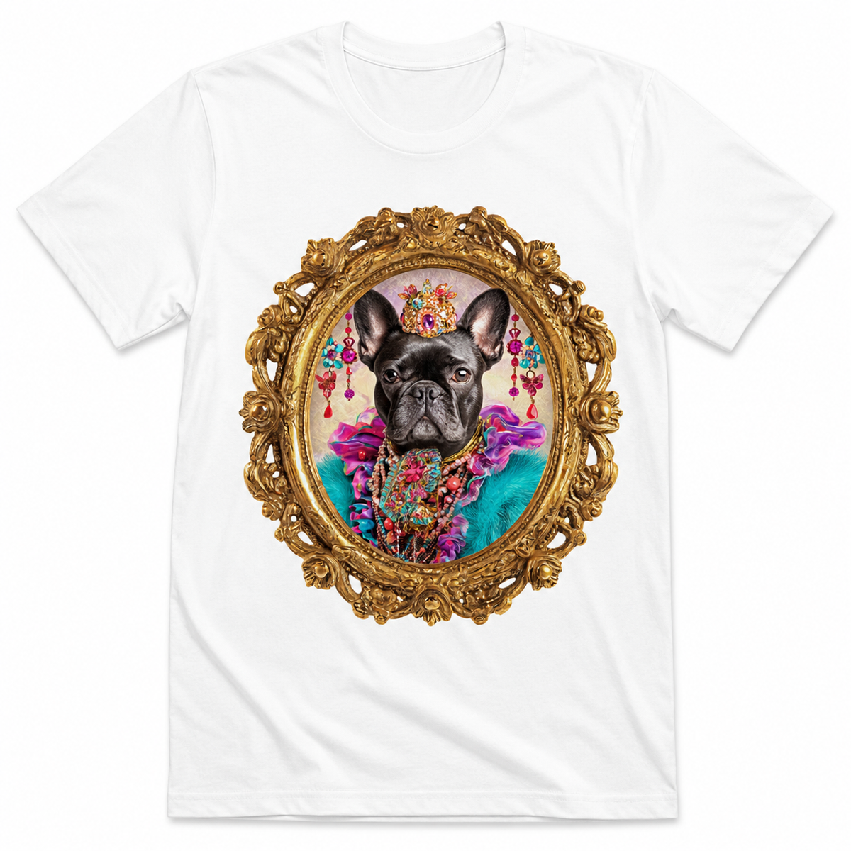 Frenchie Royale T-Shirt on White