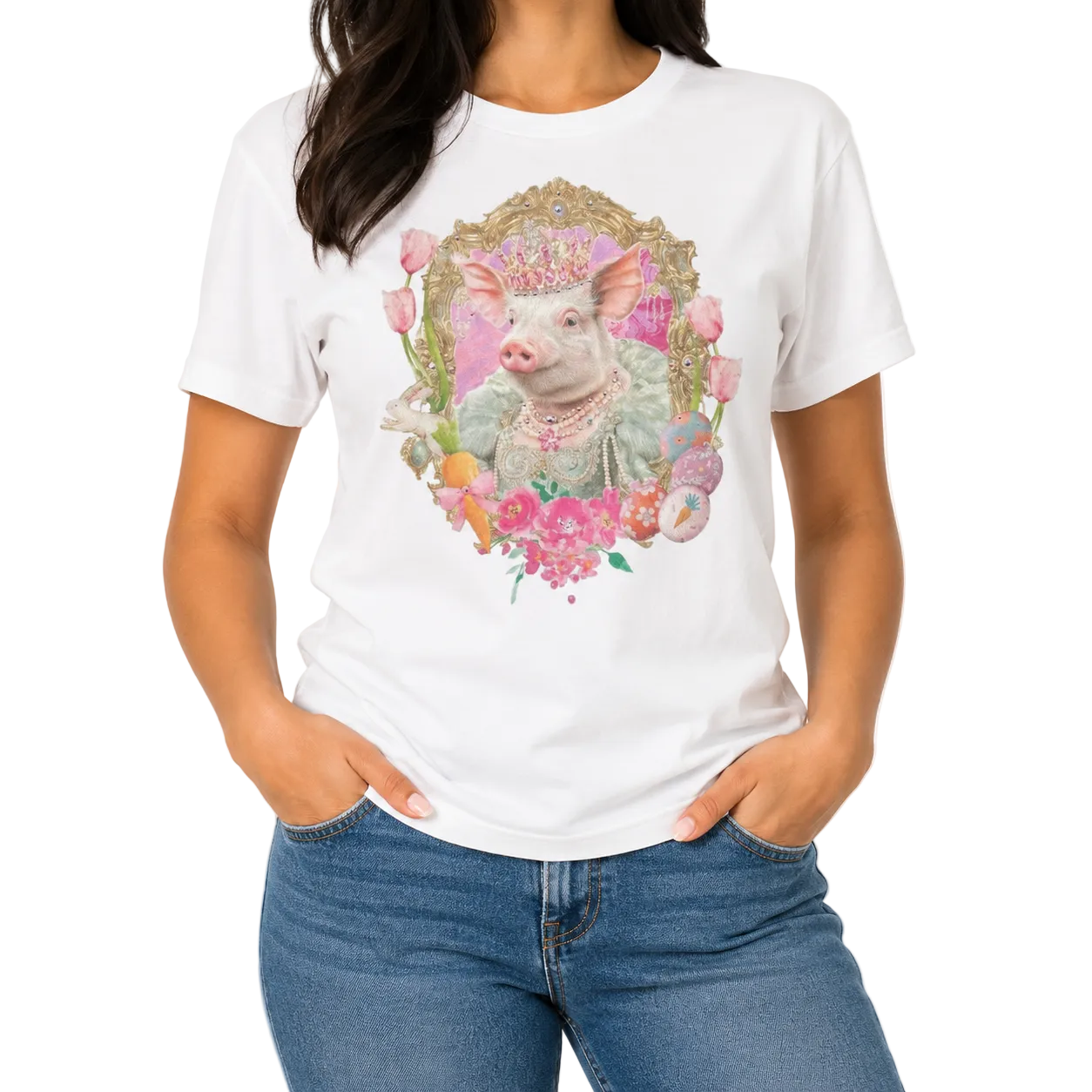 Princess Petunia T-Shirt on White with Crystals