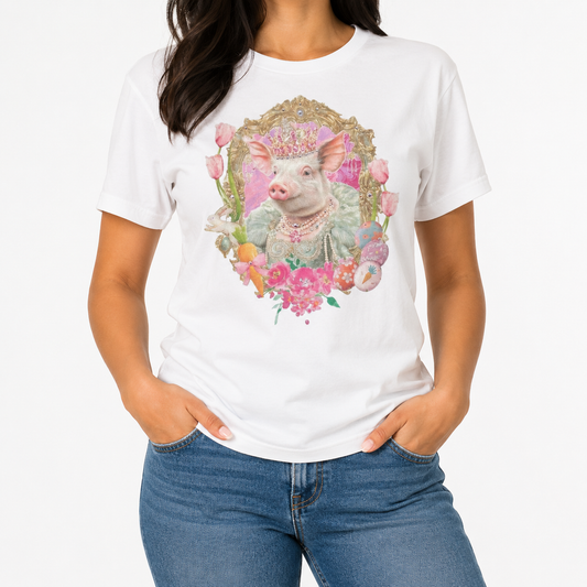 Princess Petunia T-Shirt on White with Crystals