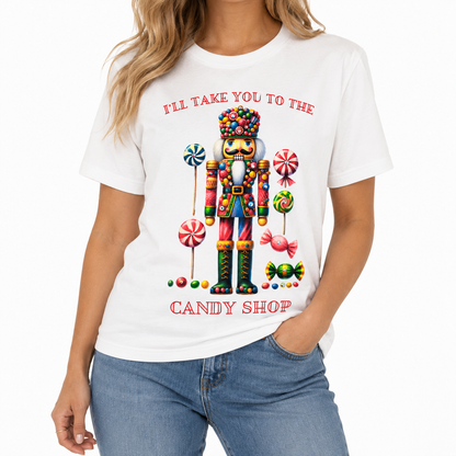 Candy Shop T-Shirt on White with Crystals