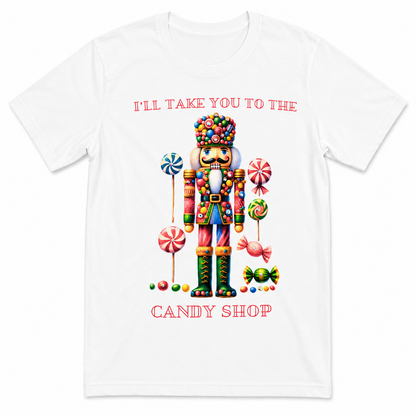 Candy Shop T-Shirt on White with Crystals