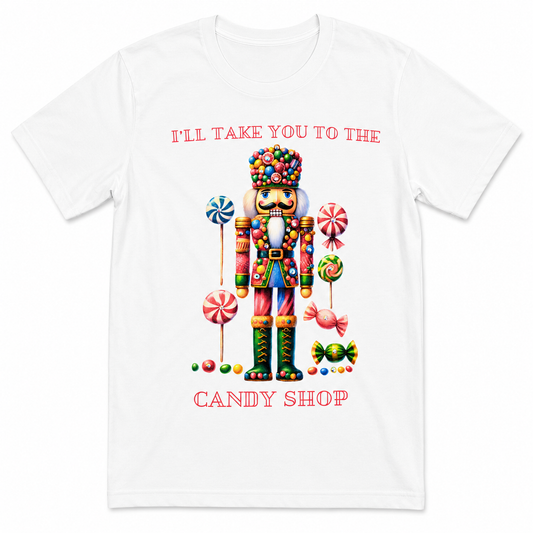 Candy Shop T-Shirt on White with Crystals