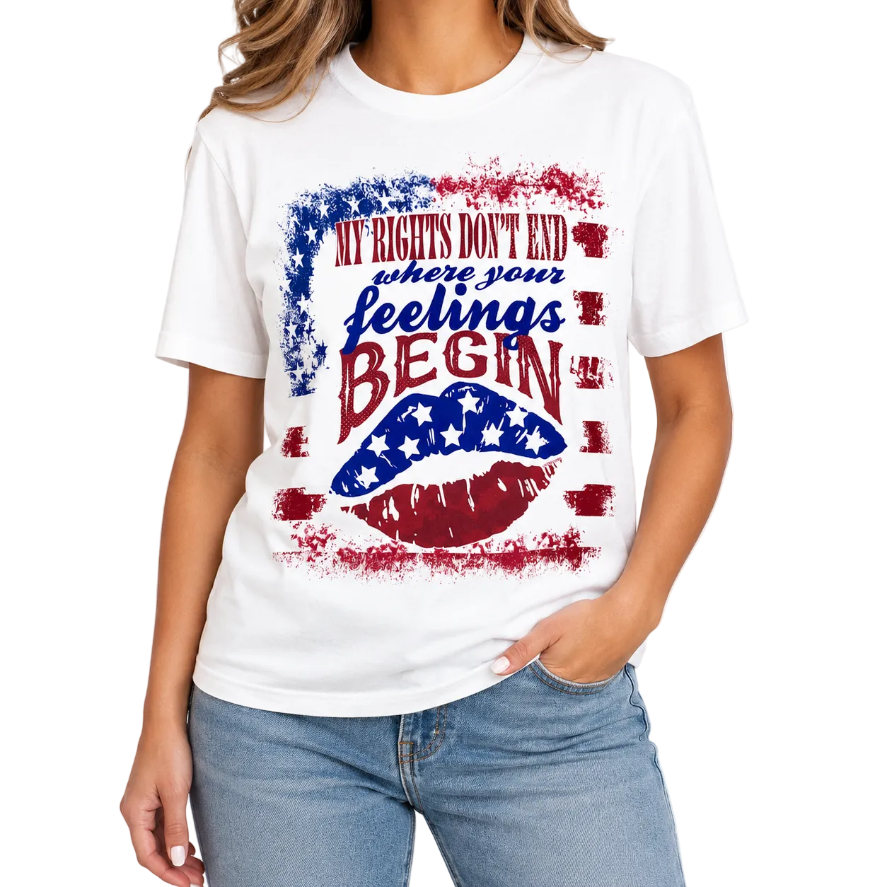 Rights and Feelings T-shirt on White