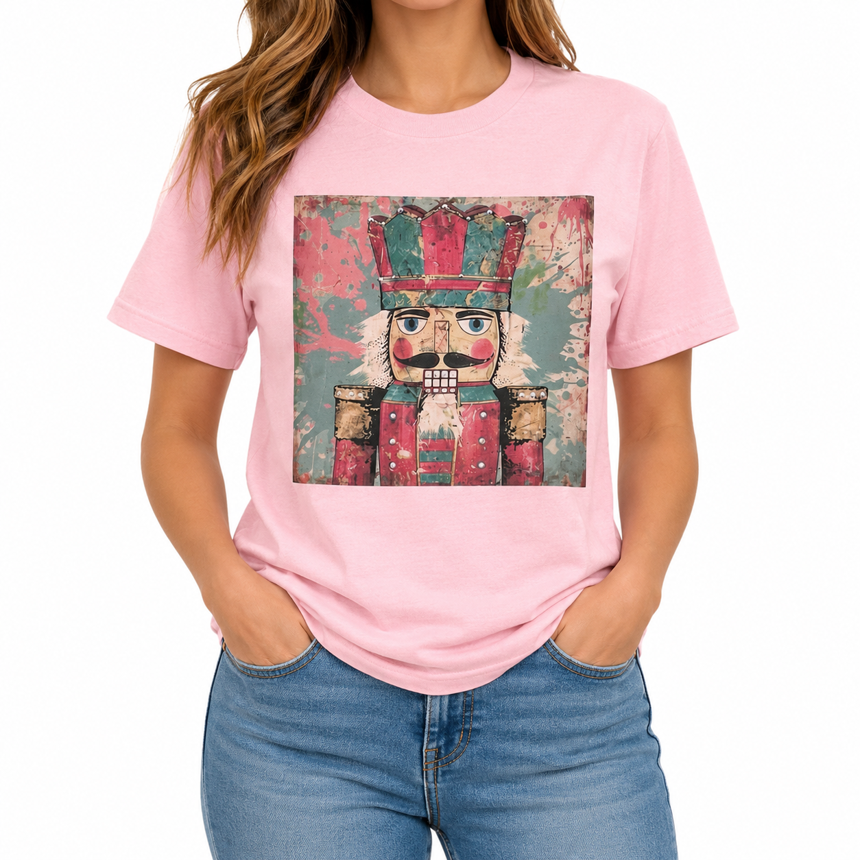 The Painted Prince T-Shirt on Pink with Crystals