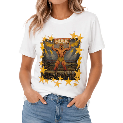 Hulk Hogan T-Shirt on White with Crystals