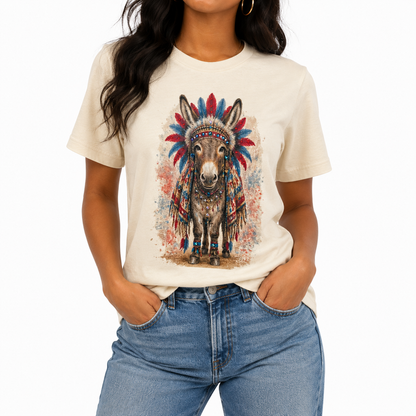 All American Ass T-Shirt on Natural with Crystals