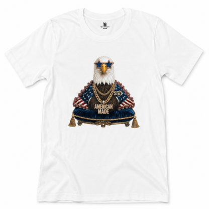American Made T-Shirt on White with Crystals