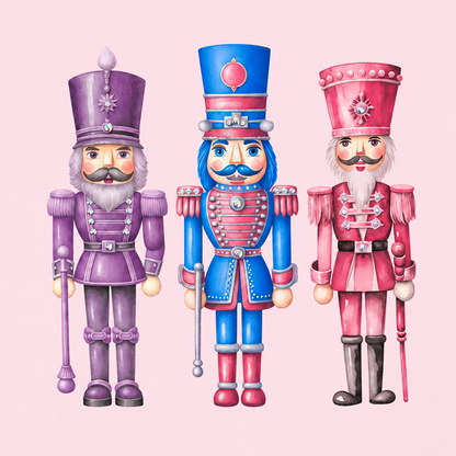 Pink Pastel Nutcracker Sweatshirt on Pink with Crystals