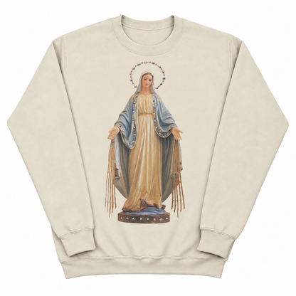 Madonna Sweatshirt on Tan with Crystals