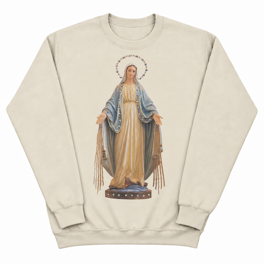 Madonna Sweatshirt on Tan with Crystals