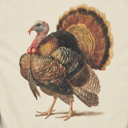 Fancy Turkey Sweatshirt on Tan