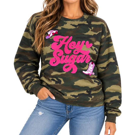 Camo Hey Sugar Patch Sweatshirt