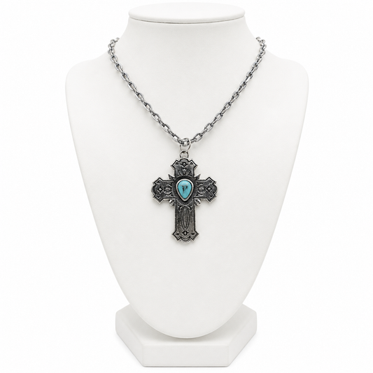 Turquoise/Silver Cross