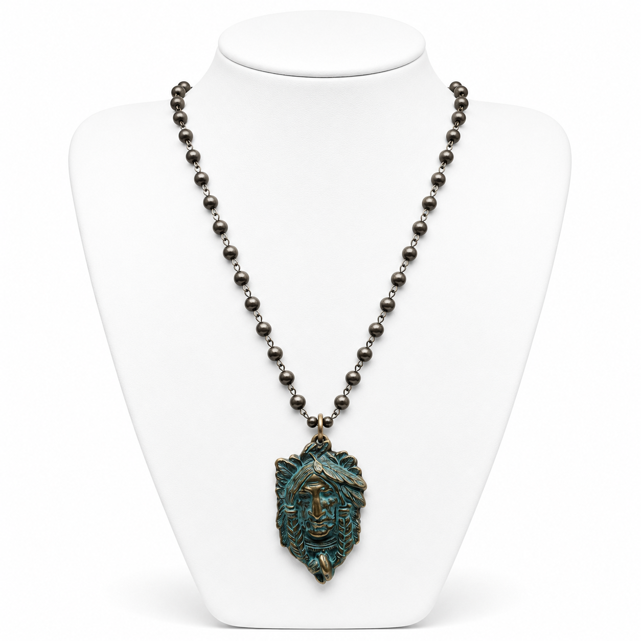 Bronze Patina Indian Necklace