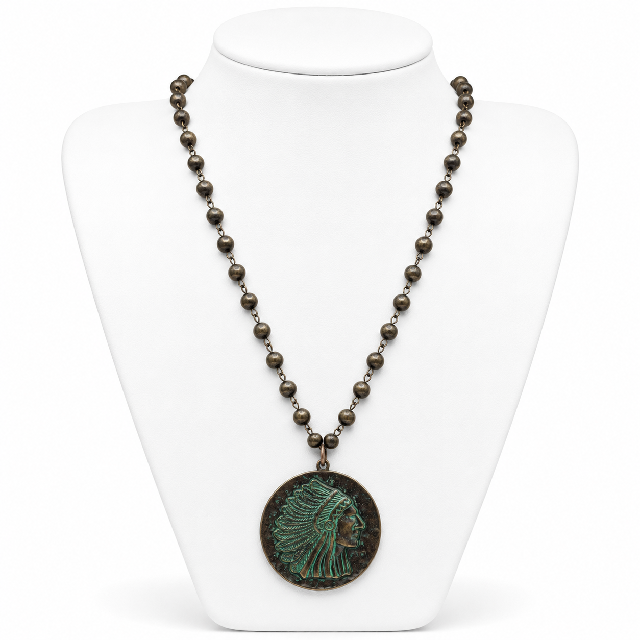 Bronze Patina Indian Necklace