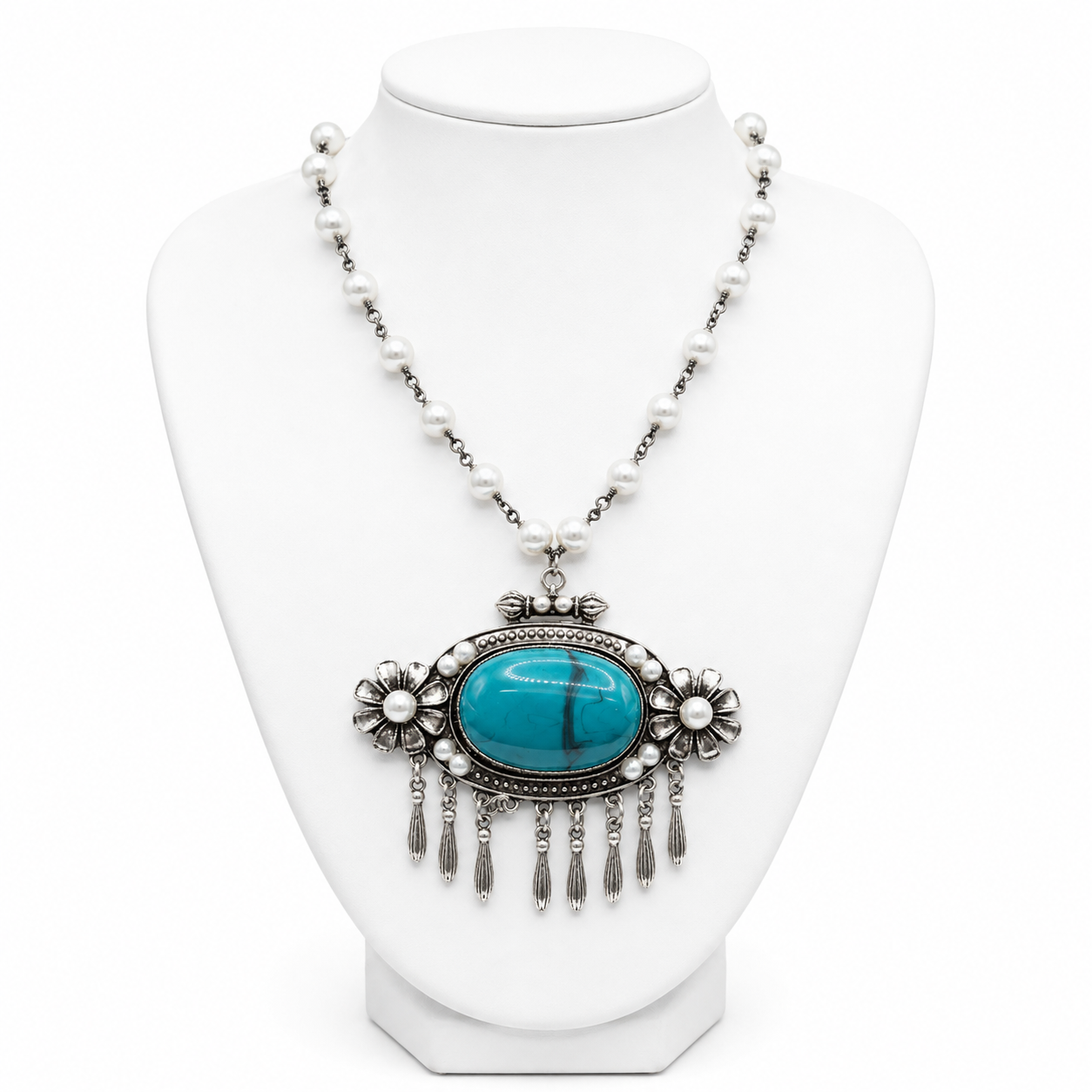 Turquoise Nancy Pearl Necklace