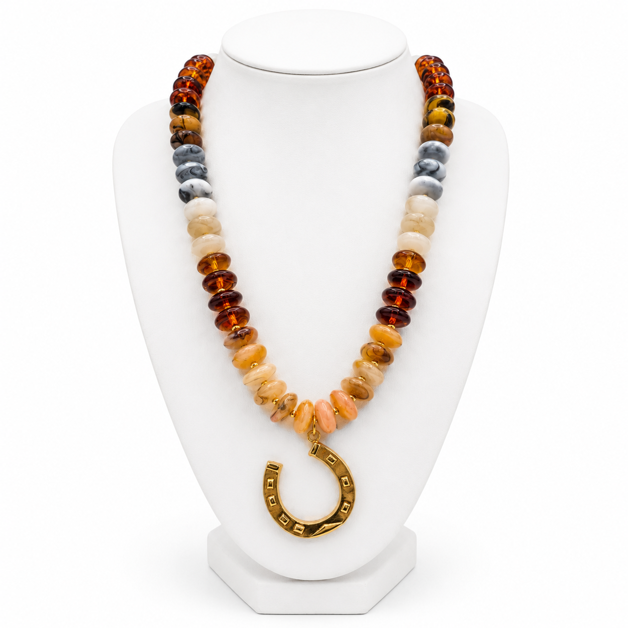 Lucky Horseshoe Beaded Necklace