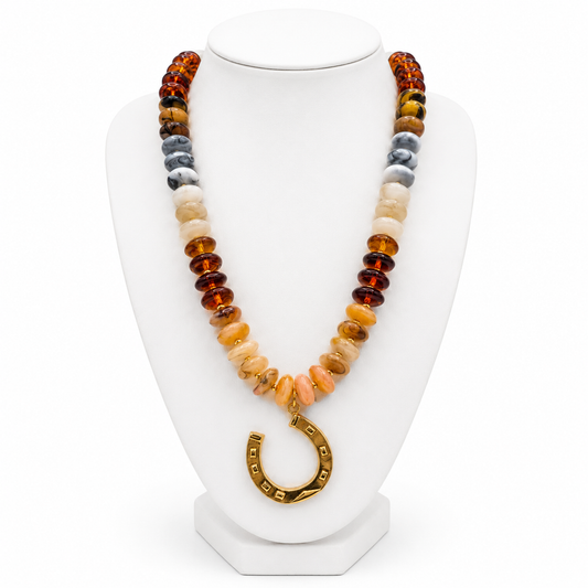 Lucky Horseshoe Beaded Necklace