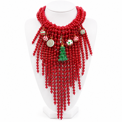 Candyland Christmas Fringe Necklace