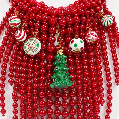 Candyland Christmas Fringe Necklace