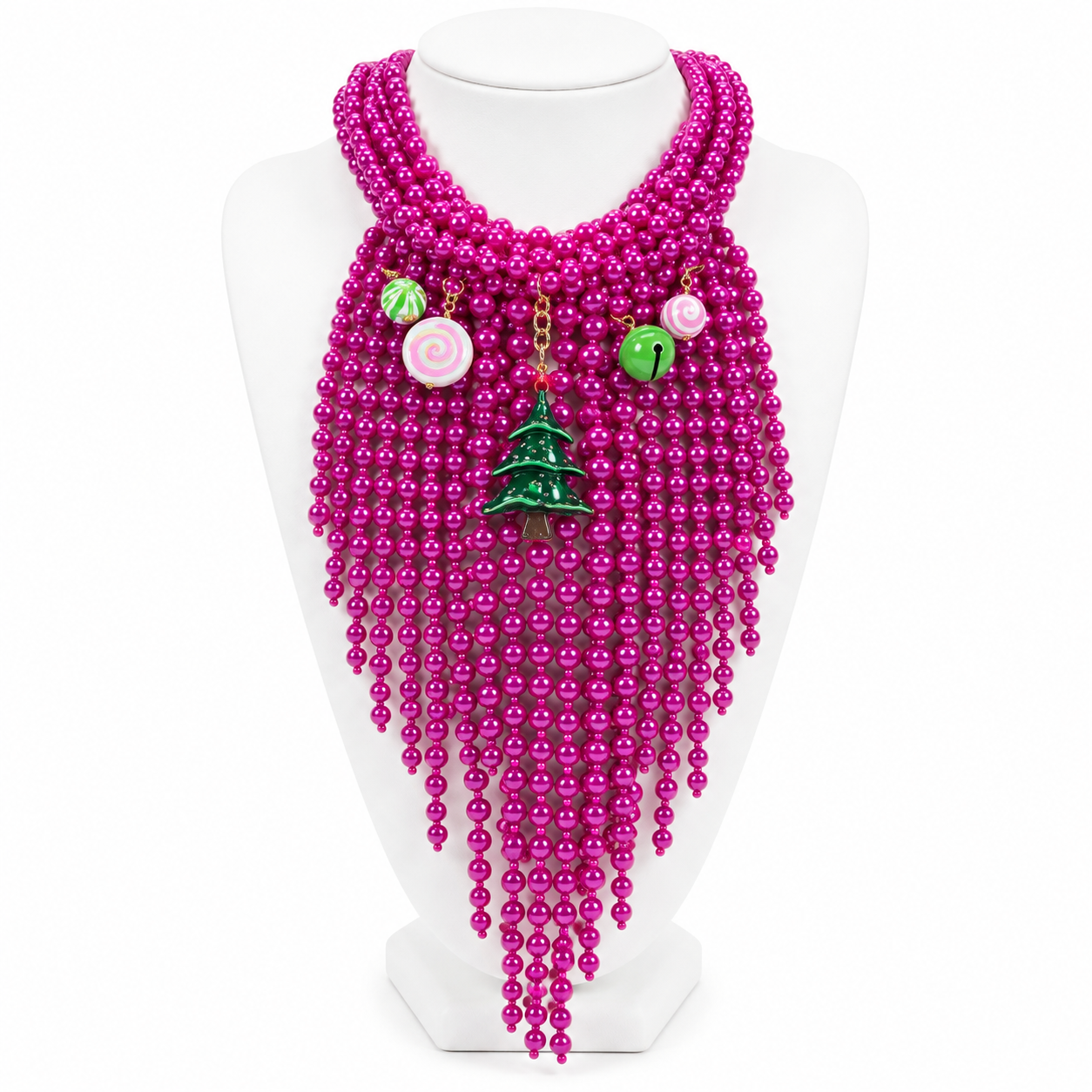 Candyland Christmas Fringe Necklace