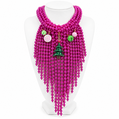 Candyland Christmas Fringe Necklace