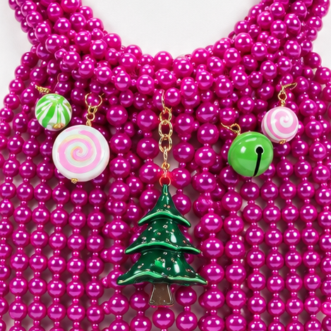 Candyland Christmas Fringe Necklace