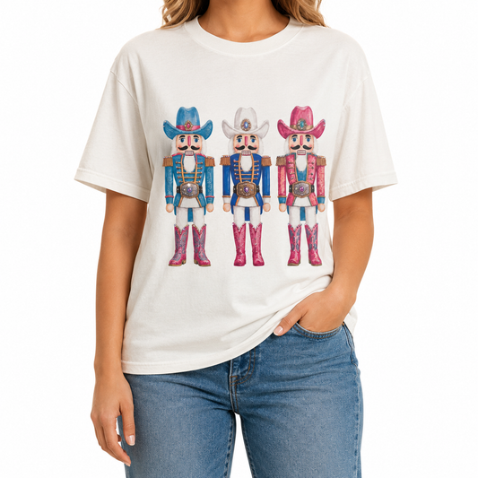 Pastel Cowboy Crackers T-Shirt on Natural with Crystals