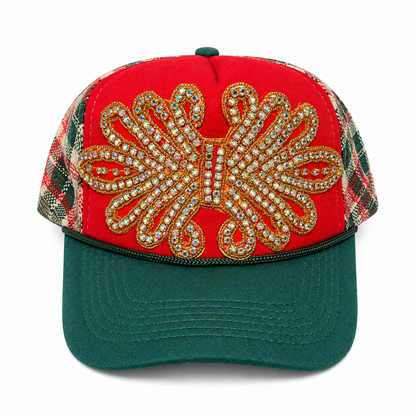 Christmas Plaid Bling Trucker