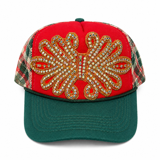 Christmas Plaid Bling Trucker