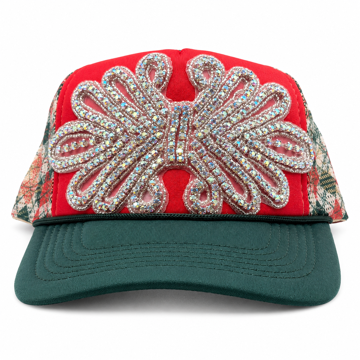 Christmas Plaid Bling Trucker