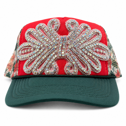 Christmas Plaid Bling Trucker