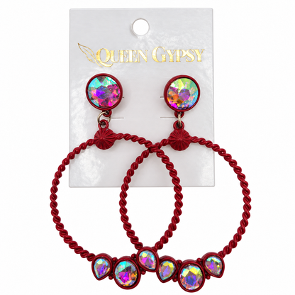 Twisted Crystal Loop Earrings