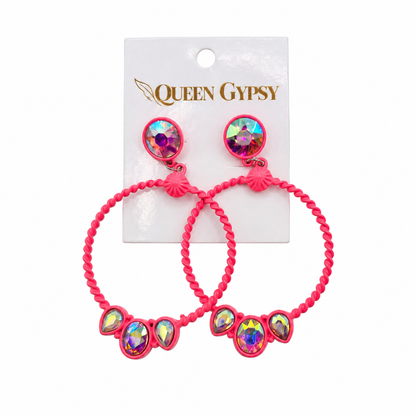 Twisted Crystal Loop Earrings