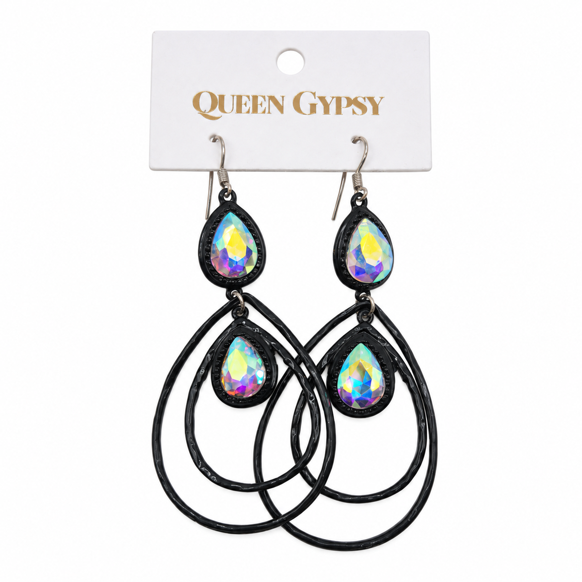 Double Drop Crystal Teardrop Earrings