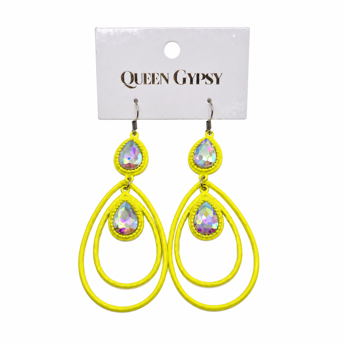 Double Drop Crystal Teardrop Earrings