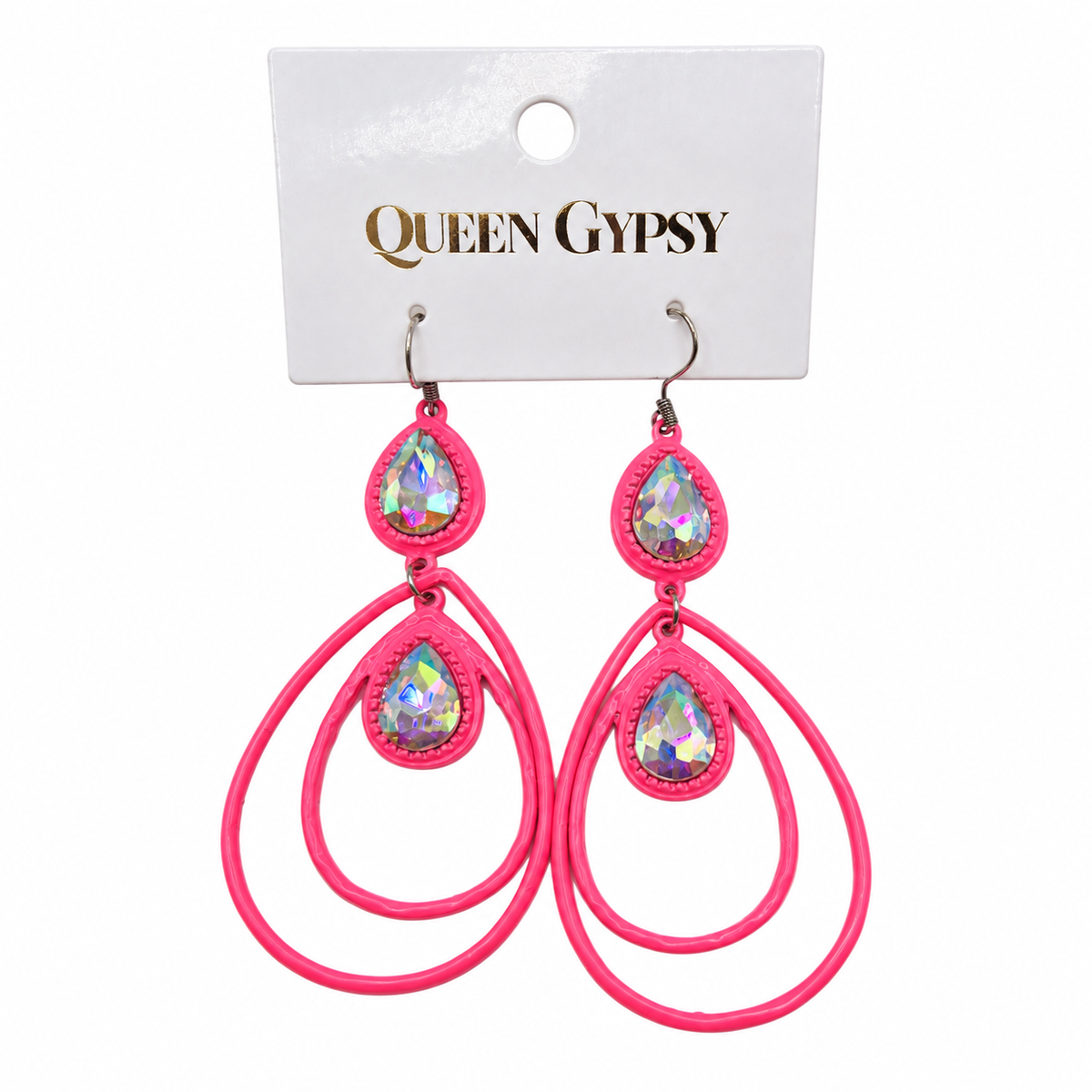 Double Drop Crystal Teardrop Earrings